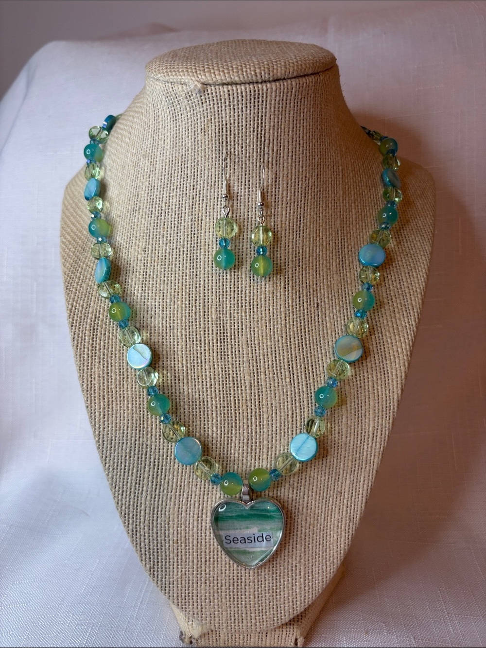 Handcrafted “The Seaside” Necklace and Earring Set